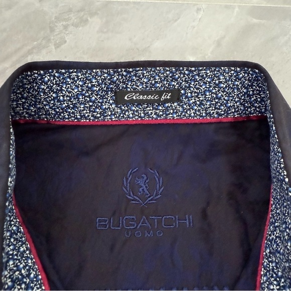 Men’s Bugatchi Patterned Long Sleeve Button Down Dress Shirt Classic Fit - Picture 11 of 16